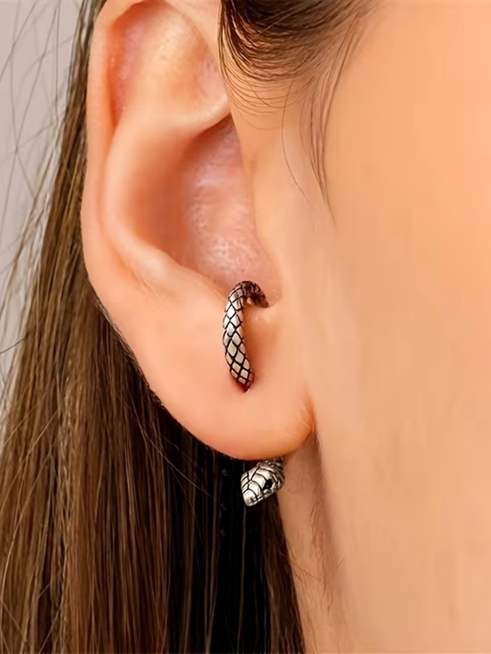 Silver Snake Earrings - Womens Jewelry